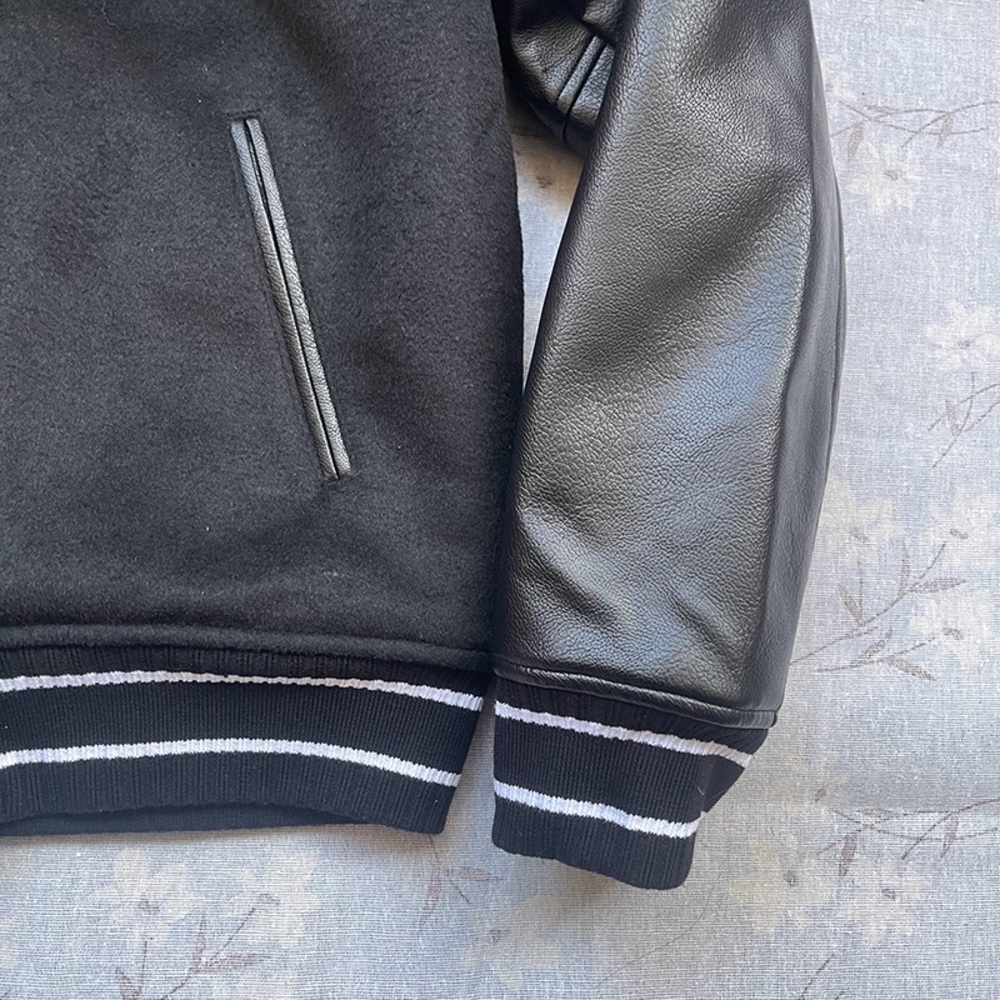 Givenchy Black Varsity Jacket with Leather Sleeves - Picture 6 of 12